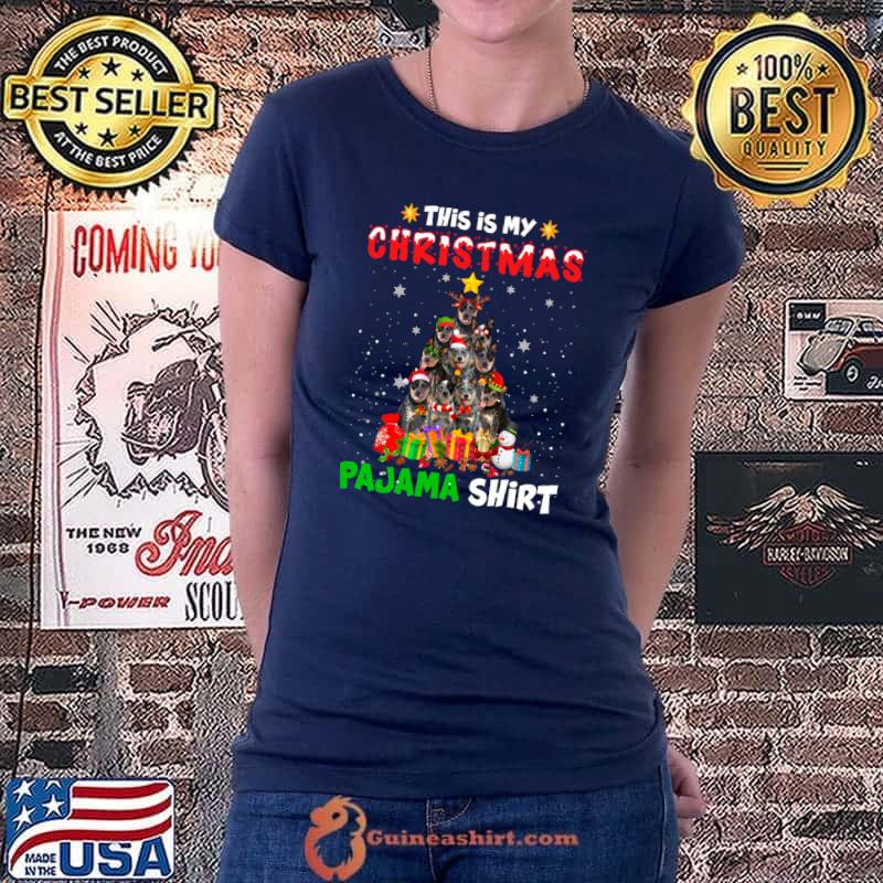 Nice this Is My Christmas Pajama Australian Cattle Dog Xmas Tree T-s Ladiestee