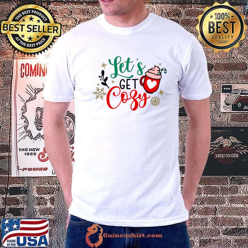 Official christmas Family Matching Pajamas Funny Let's Get Cozy T-shirt -  Guineashirt Premium ™ LLC