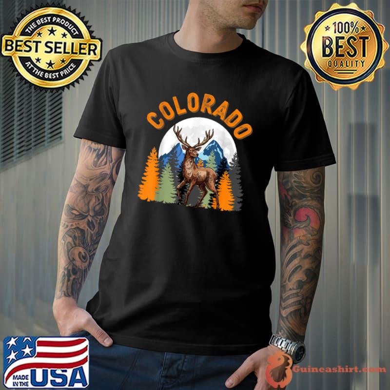 Official colorado Mountain Deer Hunter Sunset - Vintage Retro Hunting T-Shirt