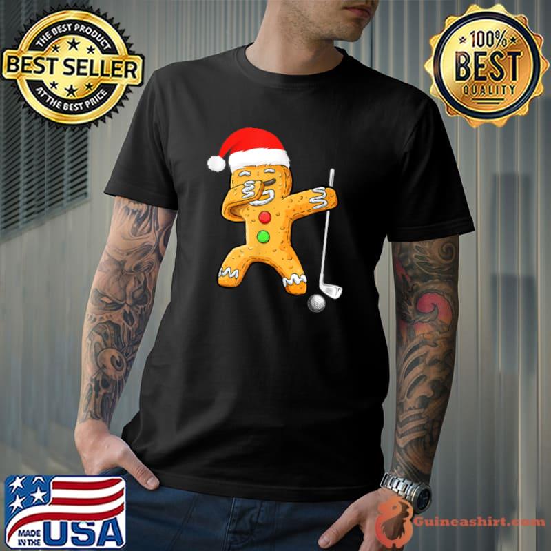 Official dabbing Gingerbread Santa Golf Christmas Pajama T Shirt