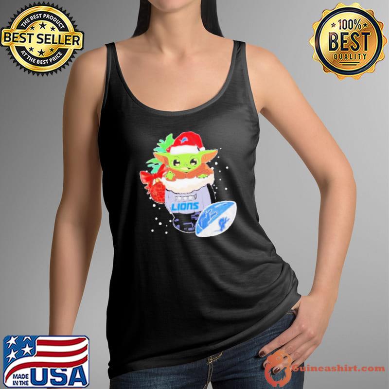 Official Detroit lions Christmas baby Yoda Star Wars happy NFL Tank Top