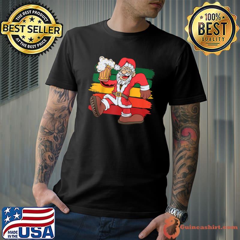 Official drunk Santa Claus Christmas Retro Stripes Raglan Baseball T-Shirt