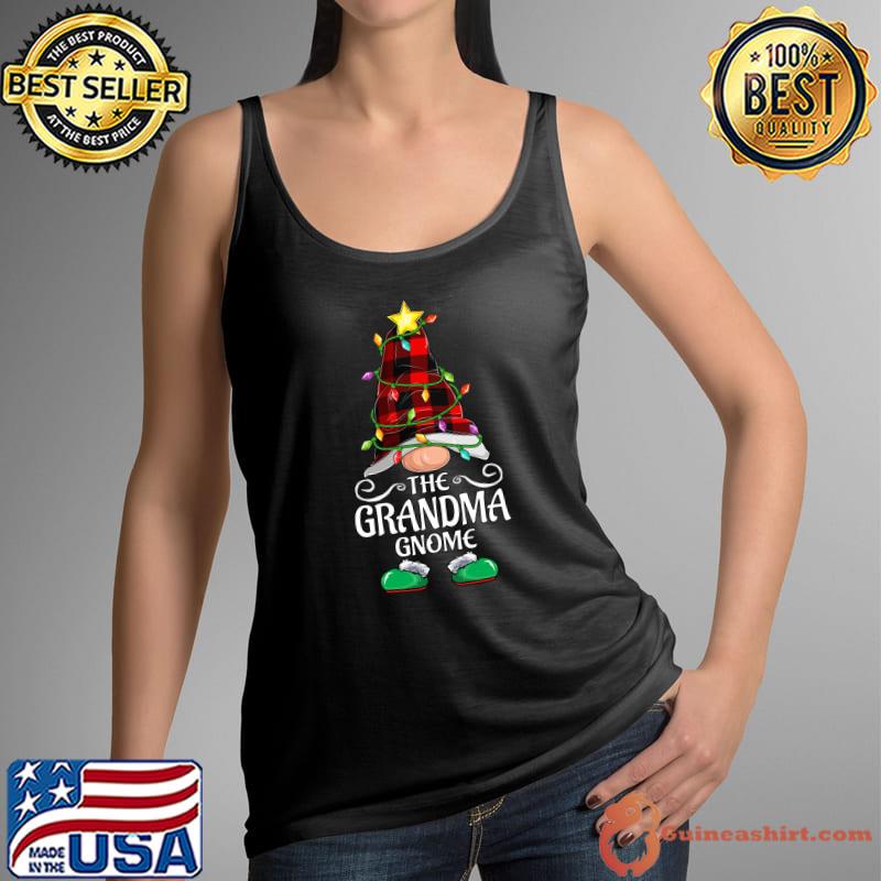 Official grandma Gnome Buffalo Plaid Matching Family Christmas Pajama T-Shirt Tank Top
