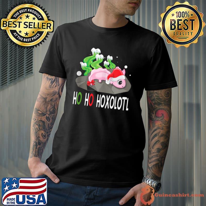 Official ho Ho Hoxolotl Axolotl Mexican Walking Fish T-Shirt