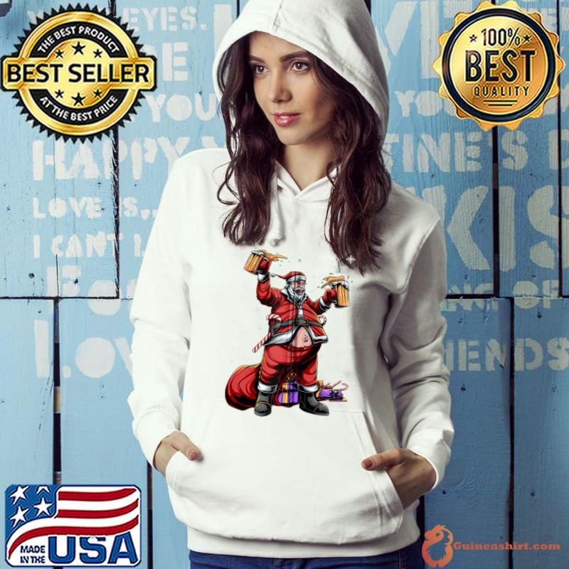 Official holiday Santa Claus Funny Christmas Beer Drinking Humor T-s Hoodie