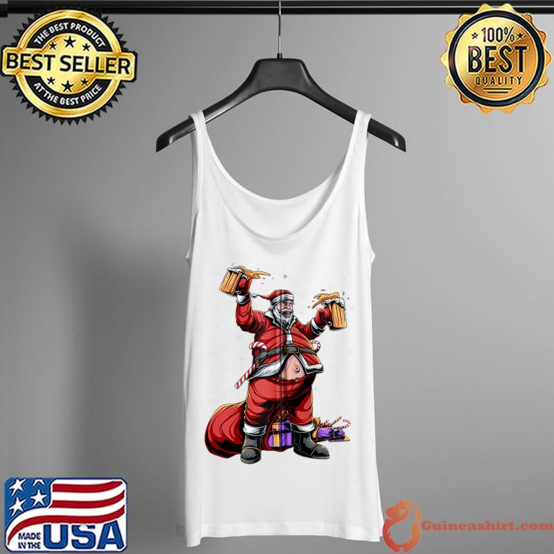 Official holiday Santa Claus Funny Christmas Beer Drinking Humor T-s Tank Top