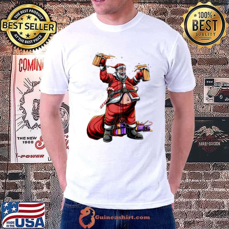 Official holiday Santa Claus Funny Christmas Beer Drinking Humor T-shirt