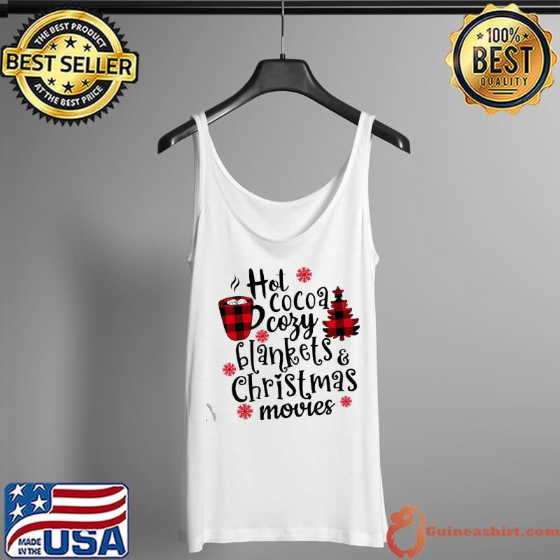 Official Hot Cocoa Cozy Blankets Christmas Movies Shirt Tank Top