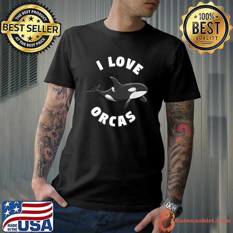 Official i Love Orcas Killer Whale T Shirt Orca Lover Tee