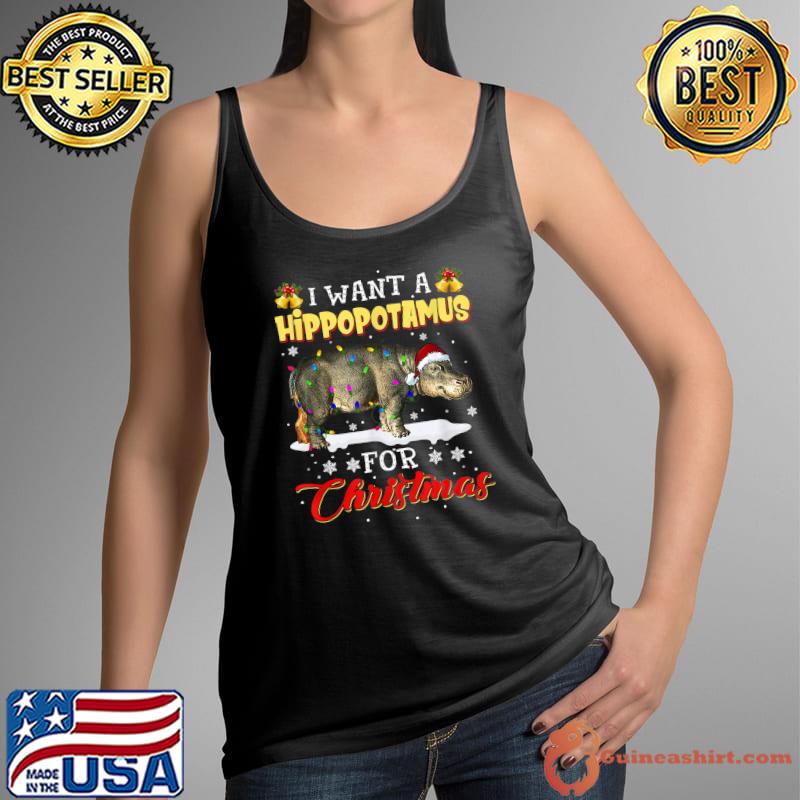 Official I Want A Hippopotamus For Christmas Hippo Animal Costume T-Shirt Tank Top