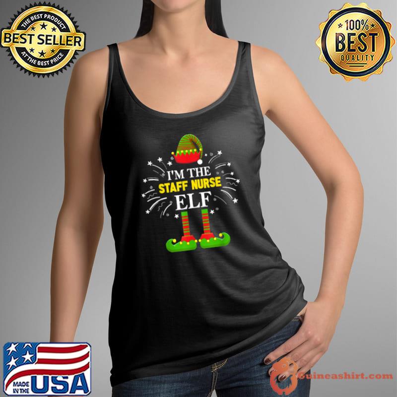 Official i’m the Staff Nurse Elf Family Matching Group Xmas Costume T Shirt Tank Top
