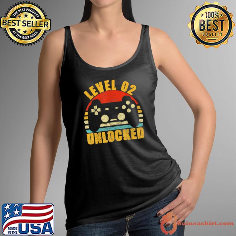 Official level 2 Unlocked 2 Years Old Video Gamer 2th Birthday T-Shirt Tank Top