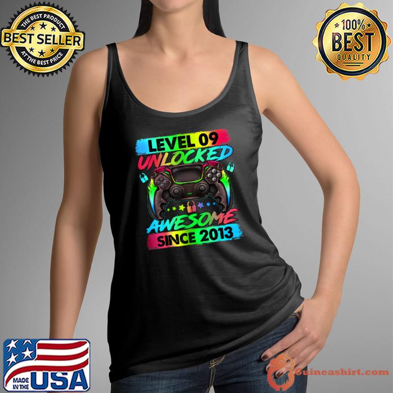 Official Level 9 Unlocked Awesome Since 2013 9th Birthday Gaming T Shirt Tank Top