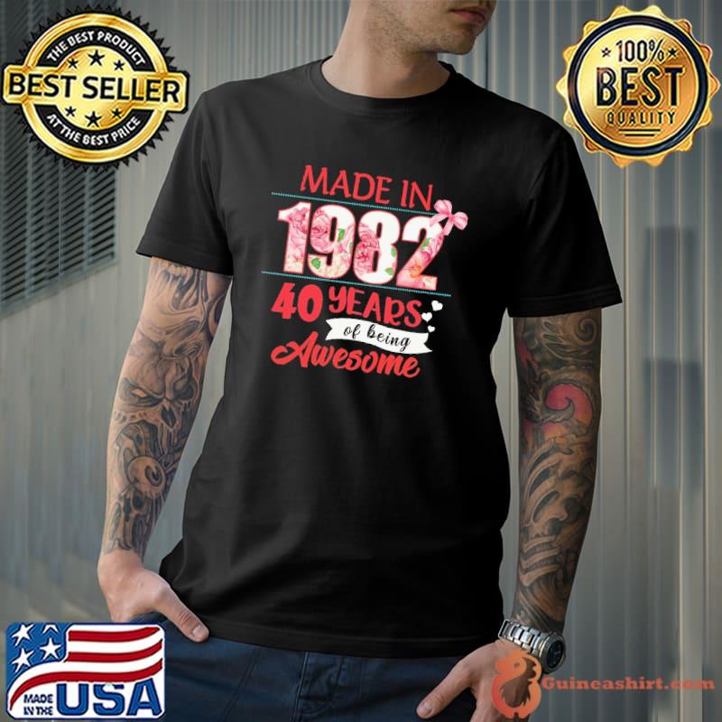 Official Made in 1982 40 years of being awesome flower shirt