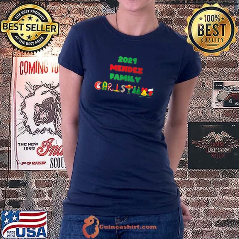 Official Mendez Family Funny Merry Christmas 2021 Word Design T Shirt Ladiestee