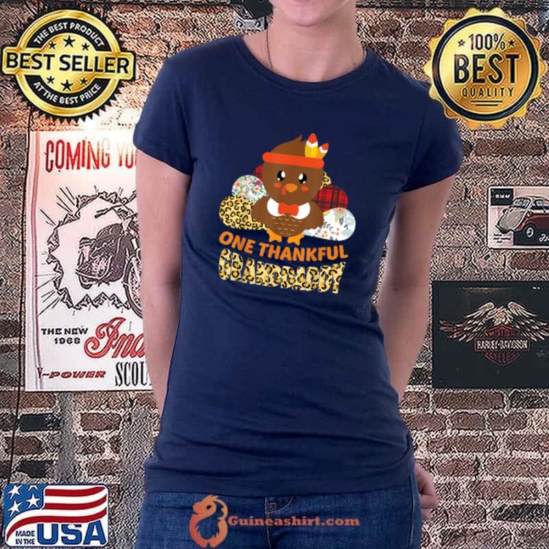 Official One thankful Granddaddy turkey blessed Granddaddy T Shirt Ladiestee