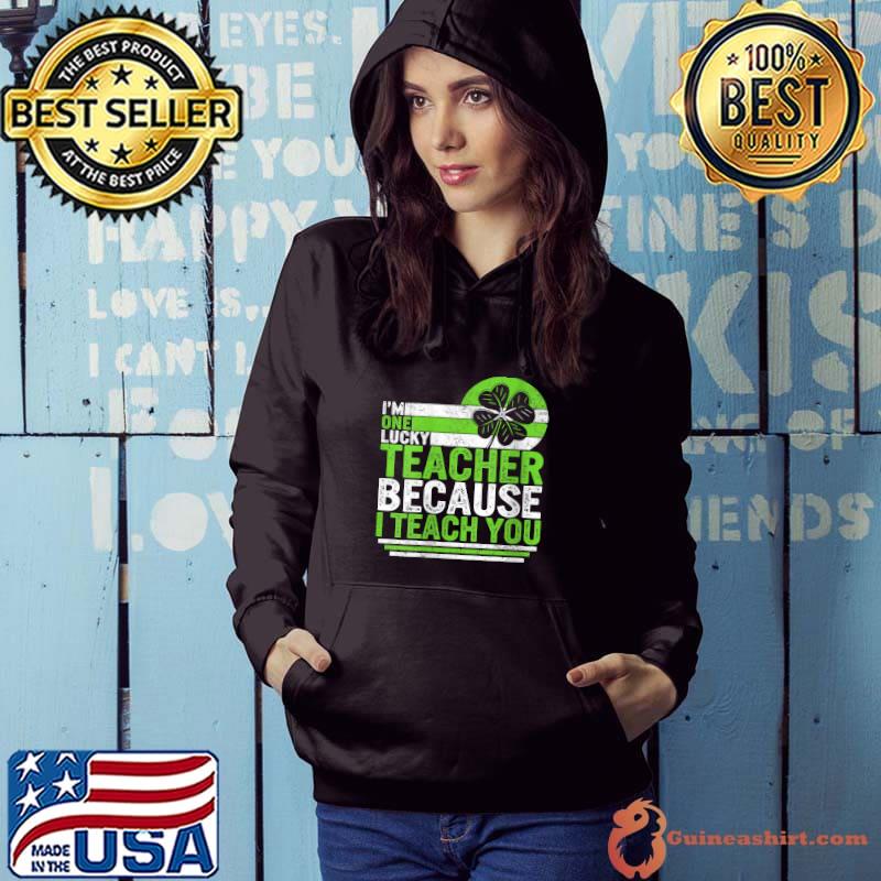 Official st Patricks Day Luckiest Teacher Ever Irish Lucky leprechaun T-shirt