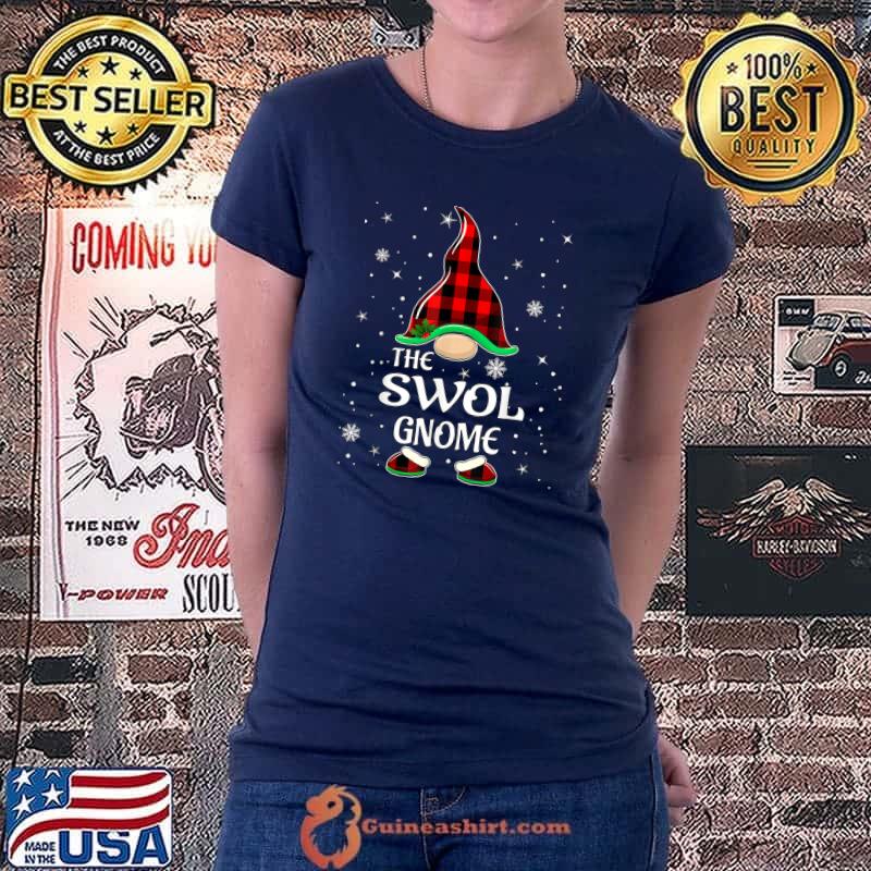 Official swol Gnome Buffalo Plaid Matching Family Christmas Pajama T-Shirt