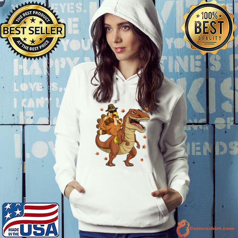 Official thanksgiving Turkey Riding T Rex Dinosaur Toddler Boys Kids T-Shirt