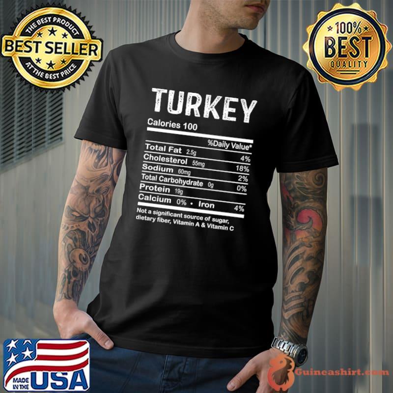 Official turkey Nutrition Facts Funny Thanksgiving Christmas food Premium T-Shirt