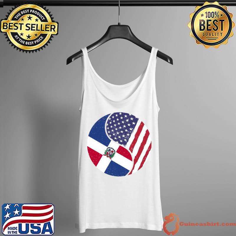 Official united States Yin And Yang - US Flag Dominican Republic T-Shirt Tank Top
