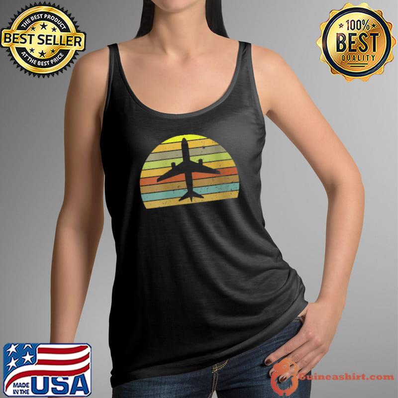 Official vintage Airplane Retro Airplane Silhouette Cute Airplane 60s T-Shirt Tank Top