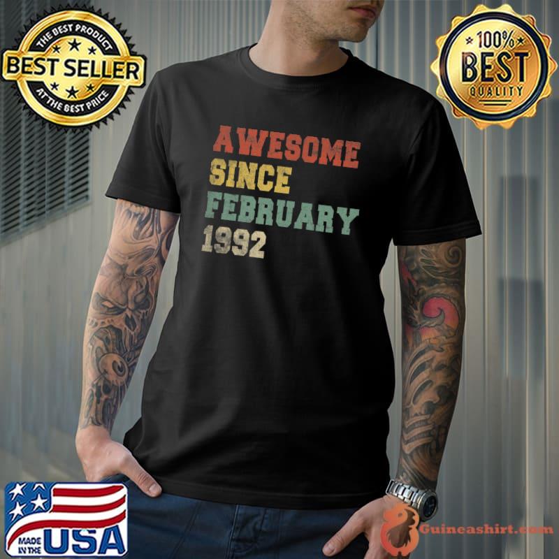 Original 30th Retro Birthday Vintage Awesome Since February 1992 Premium T-Shirt