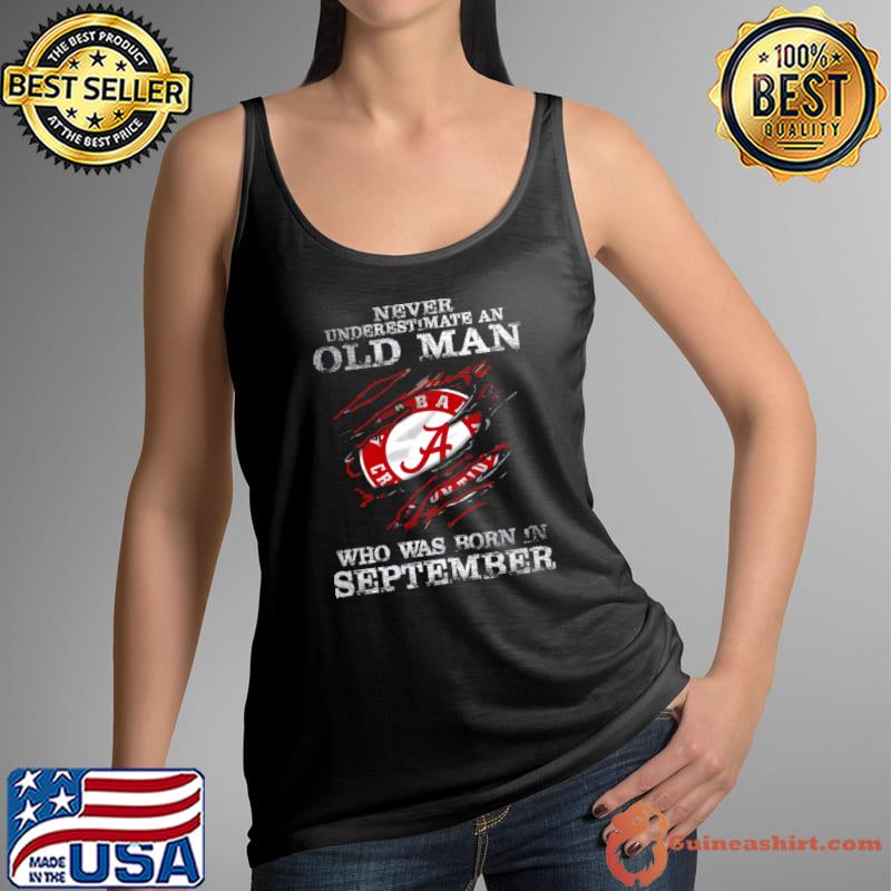 Original Alabama Crimson Tide Never underestimate an old man who was born in september Tank Top