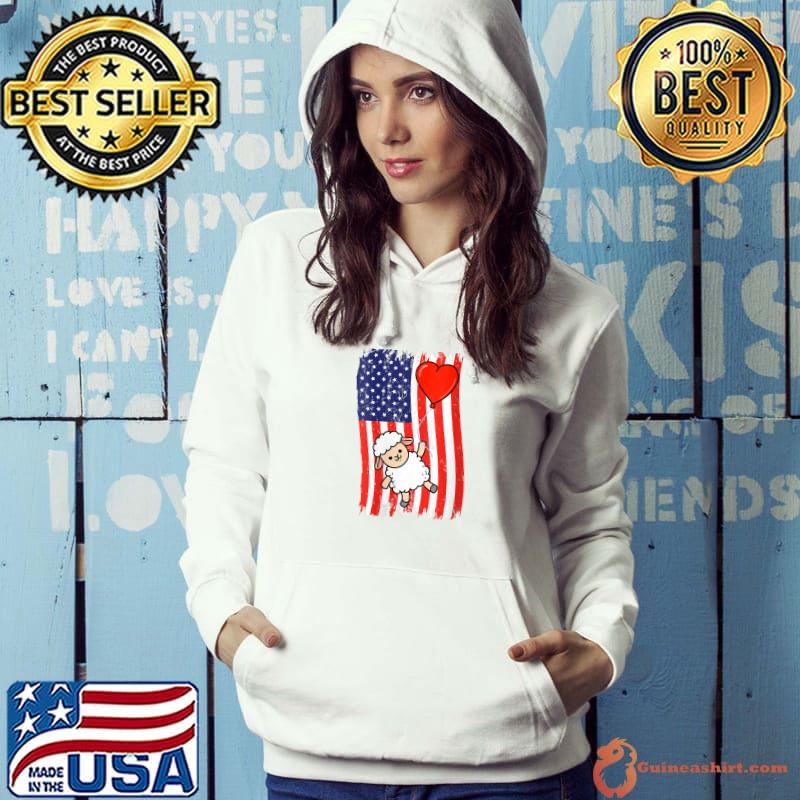 Original american Flag Sheep Valentines Day T-shirt
