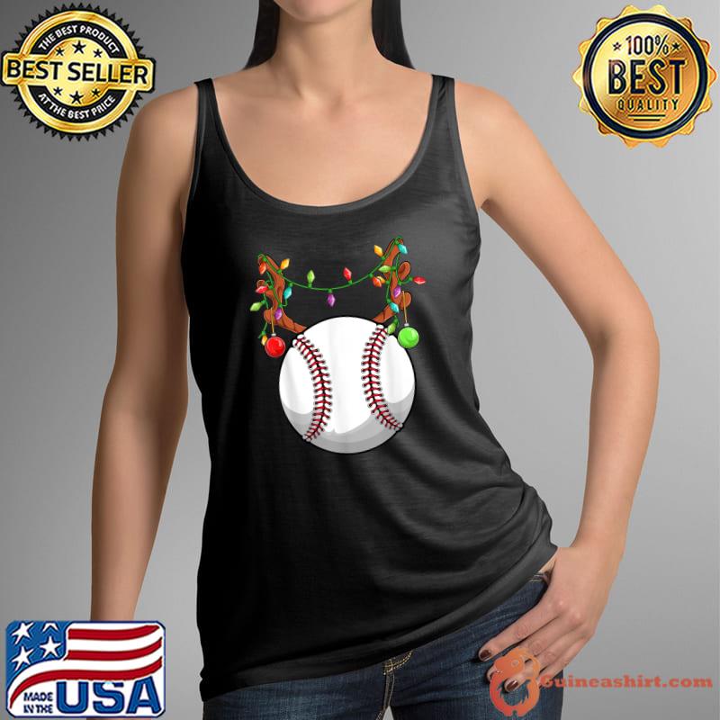 Original baseball Ball Reindeer Christmas Ornaments Family Pajama Mom T-Shirt Tank Top