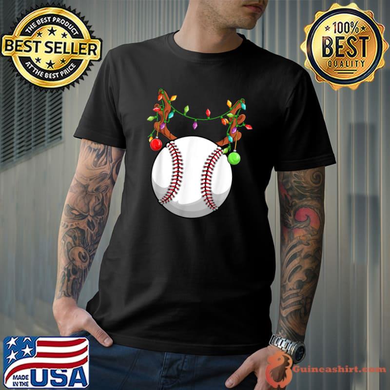 Original baseball Ball Reindeer Christmas Ornaments Family Pajama Mom T-Shirt