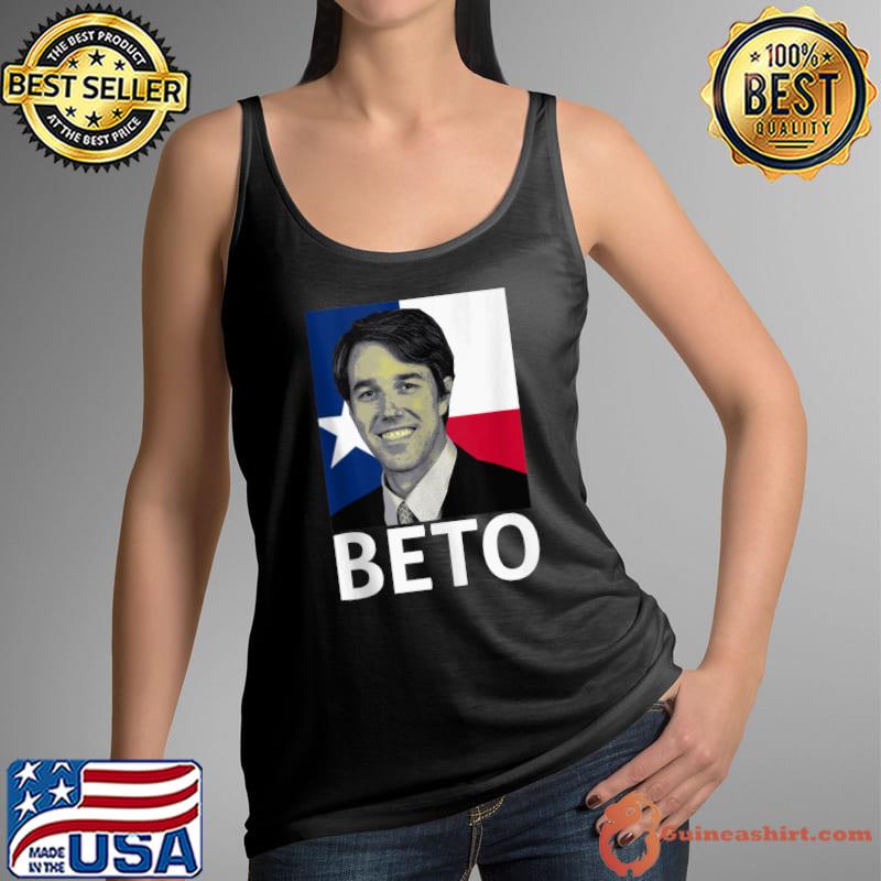 Original Beto For Texas 2022 Governor Portrait Vote 22 flag T- Tank Top