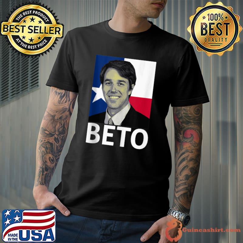 Original Beto For Texas 2022 Governor Portrait Vote 22 flag T- Unisex