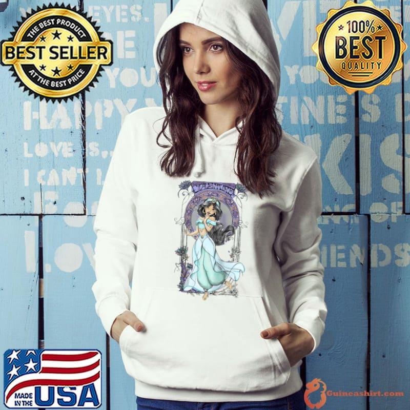 Original disney Aladdin Jasmine Floral Portrait T-Shirt