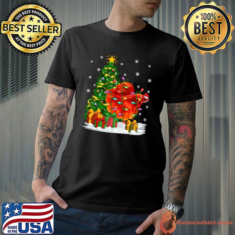 Original family Matching Santa Hat Betta Fish Christmas T-Shirt