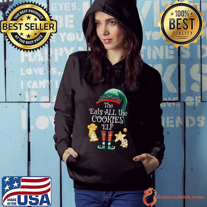 Original Funny Eats All the Cookies Elf Matching Family Christmas T-Shirt