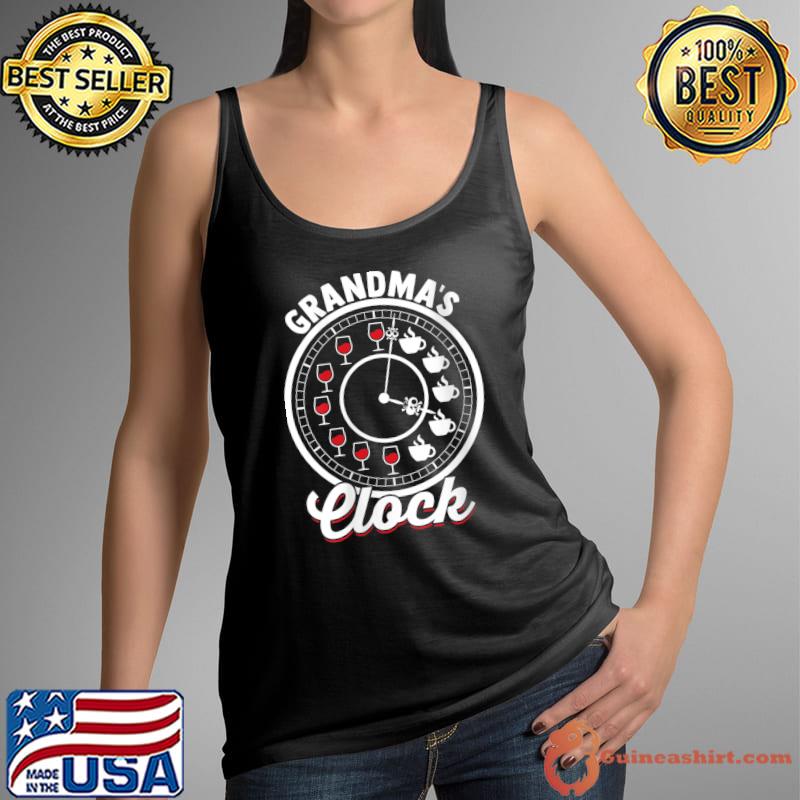 Original grandma's Clock Coffee Funny Wine T-Shirt Tank Top