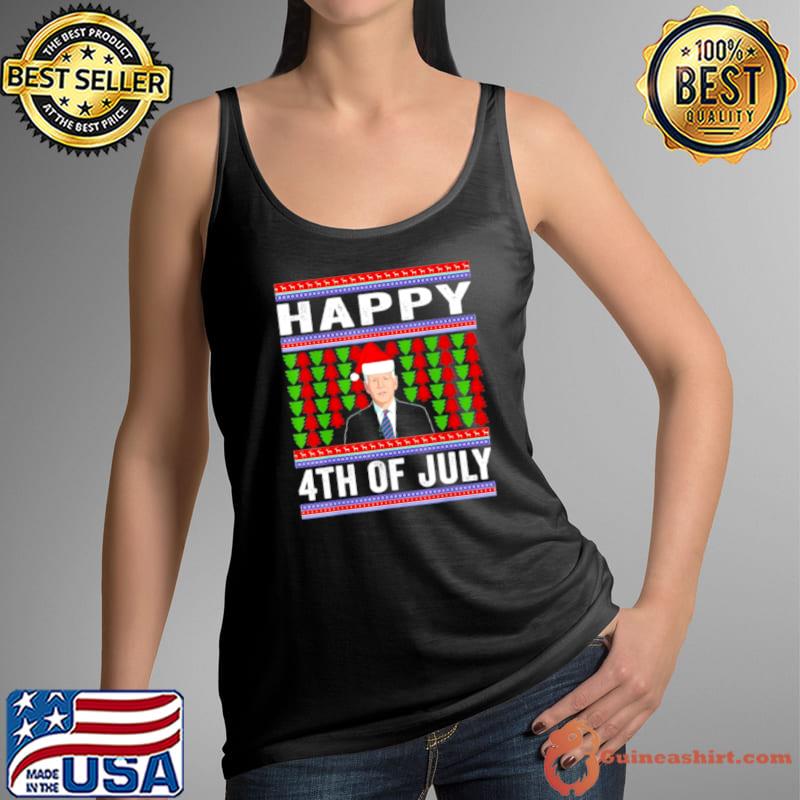 Original Happy 4th of July Ugly Christmas Santa – Joe Biden T Shirt Tank Top