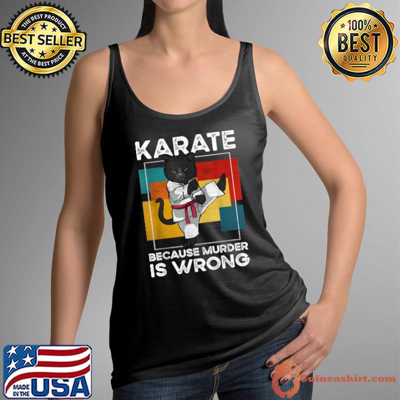 Original Karate Costume Gi Cat Training Funny Vintage T Shirt Tank Top