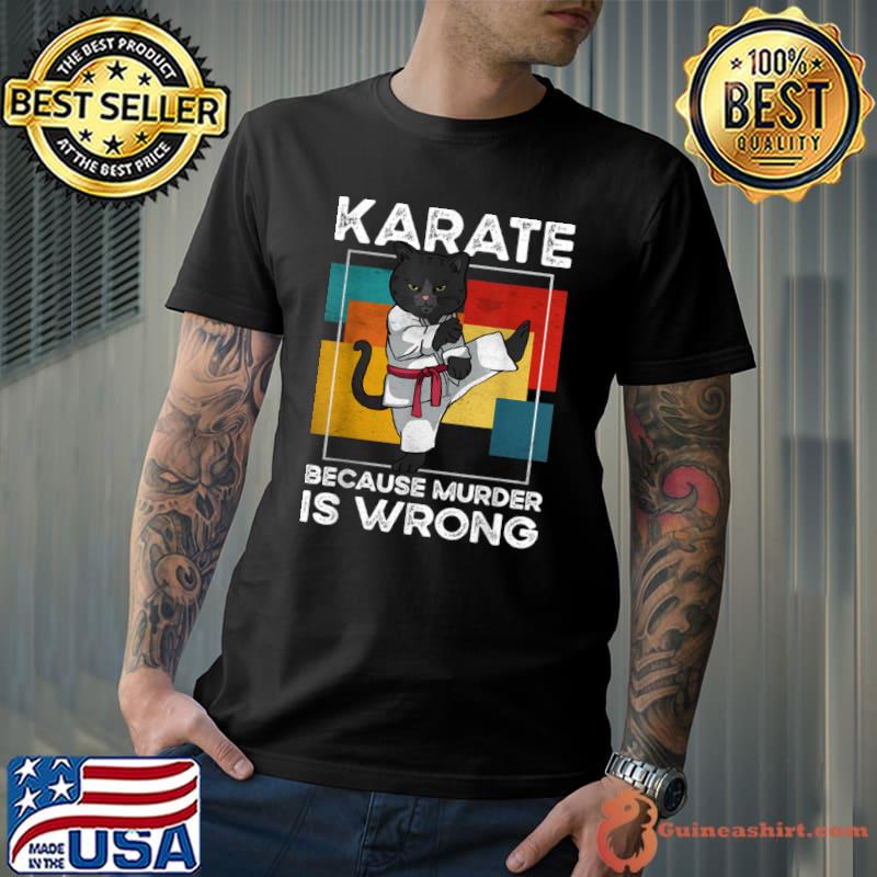 Original Karate Costume Gi Cat Training Funny Vintage T Shirt