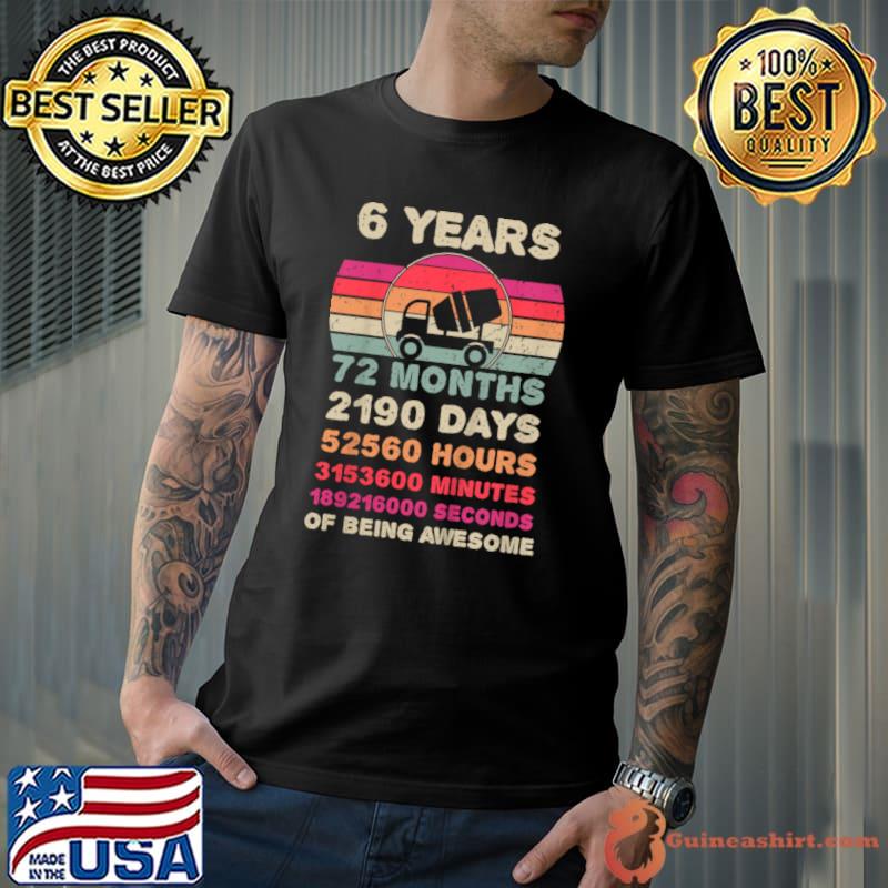Original Kids 6 Year Old Construction Truck Birthday 6th Birthday Boy Girl T Shirt Unisex