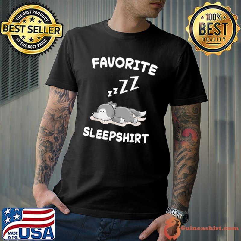 Original Lazy Wolf Wolves Nap Sleeping Sleep Pajamas Pajama T Shirt