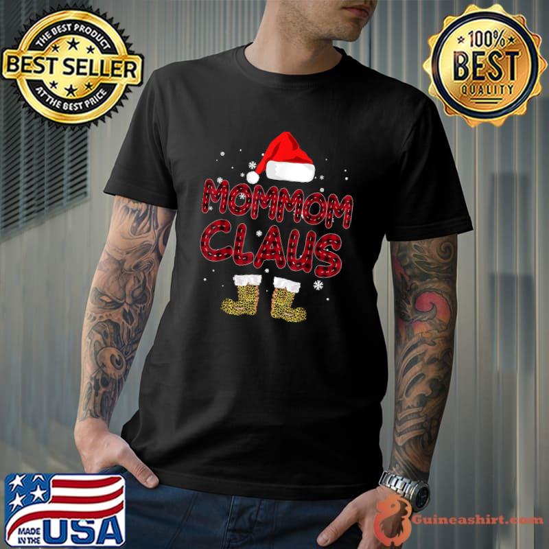Original mommom Santa Claus Leopard Christmas Pajama Dad T-Shirt