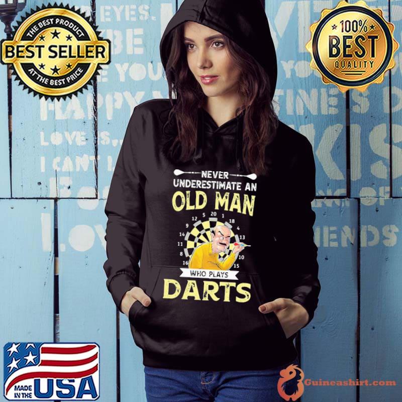 Original Pretty Never Underestimate An Old Man Who Plays Darts Shirt