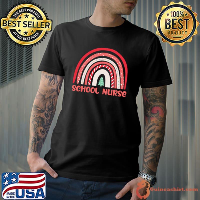 Original School Nurse Chrsitmas Boho Rainbow Day Holiday School T-Shirt Unisex