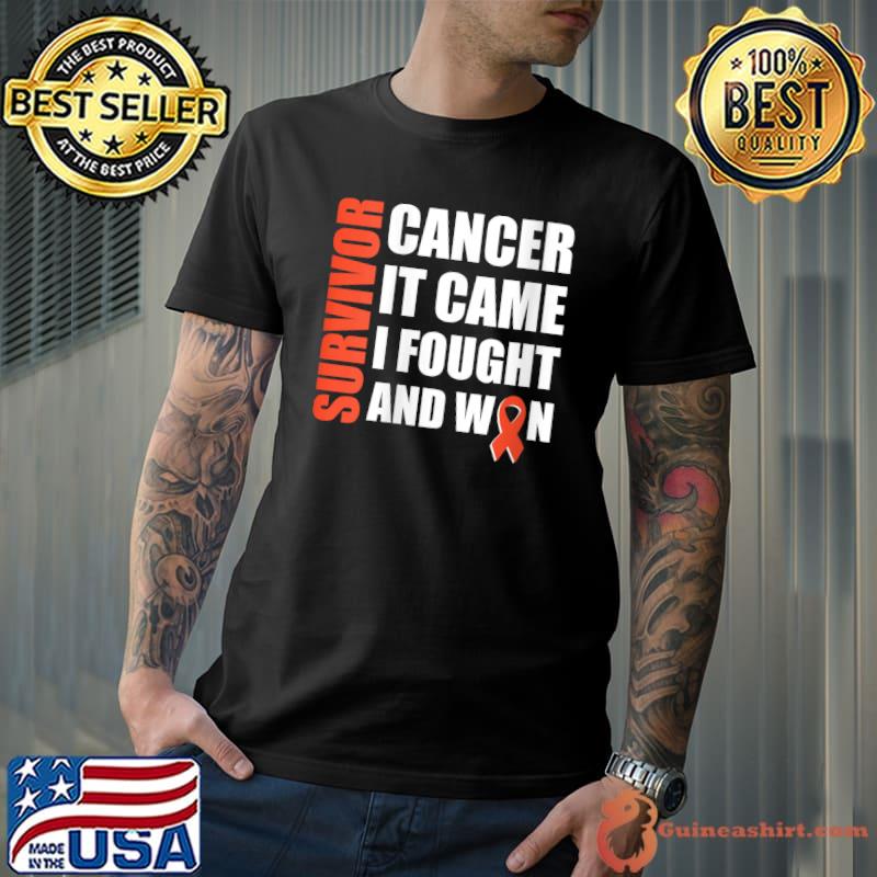 Original survivor Cancer Fight Cancer I Fought And Win Ribbon T-Shirt