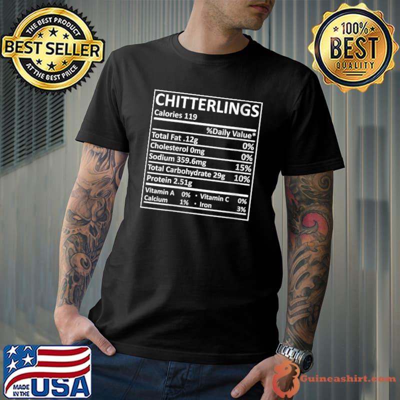 Original thanksgiving Christmas Chitterlings Nutritional Facts Labels T-Shirt