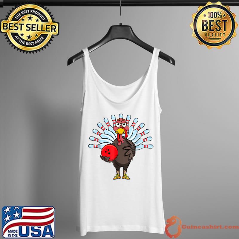 Original thanksgiving Turkey Bowling Pin Matching Team Gift T-Shirt Tank Top