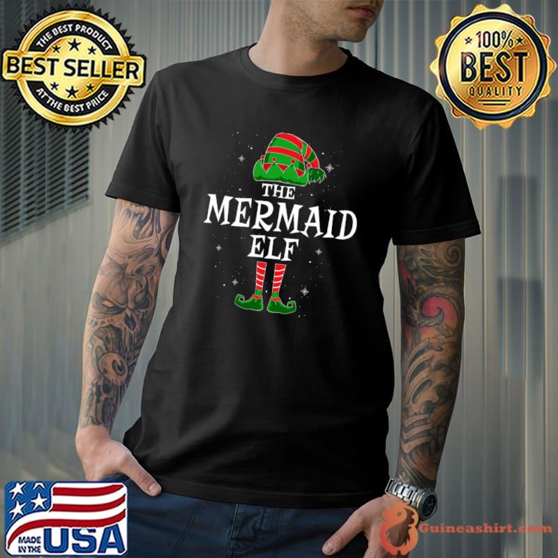 Original the Mermaid Elf Group Matching Family Christmas Funny T-Shirt