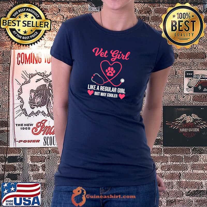 Original vet Tech Girl Love Animals Female Veterinarian T-Shirt Ladiestee